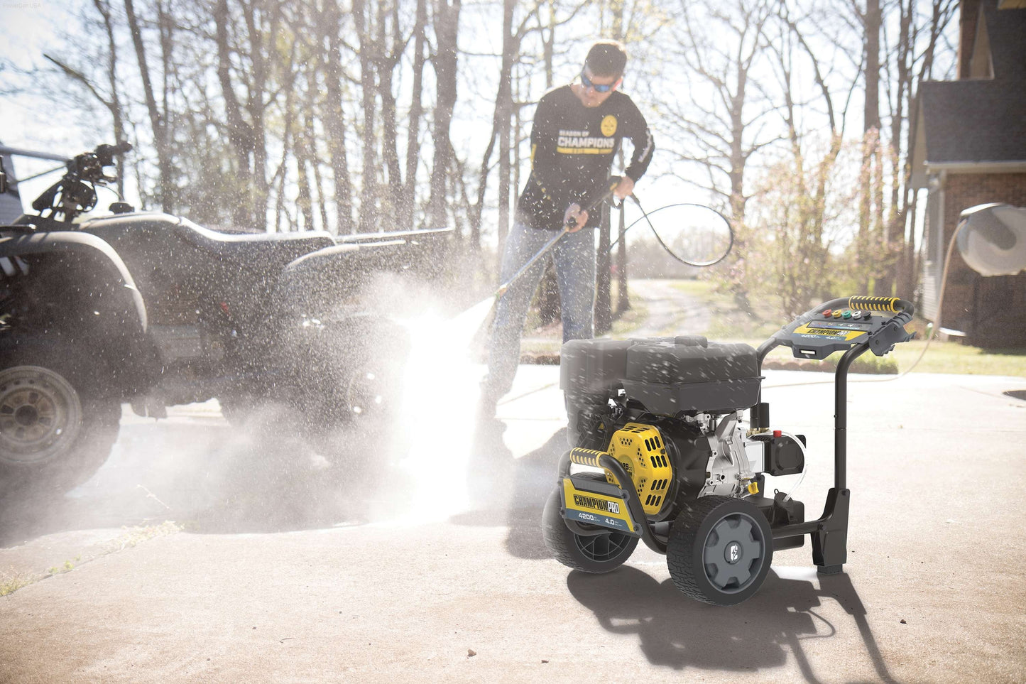 Pressure Washers - ChampionPro 4200-PSI 4.0-GPM Commercial Duty Low Profile Gas Pressure Washer