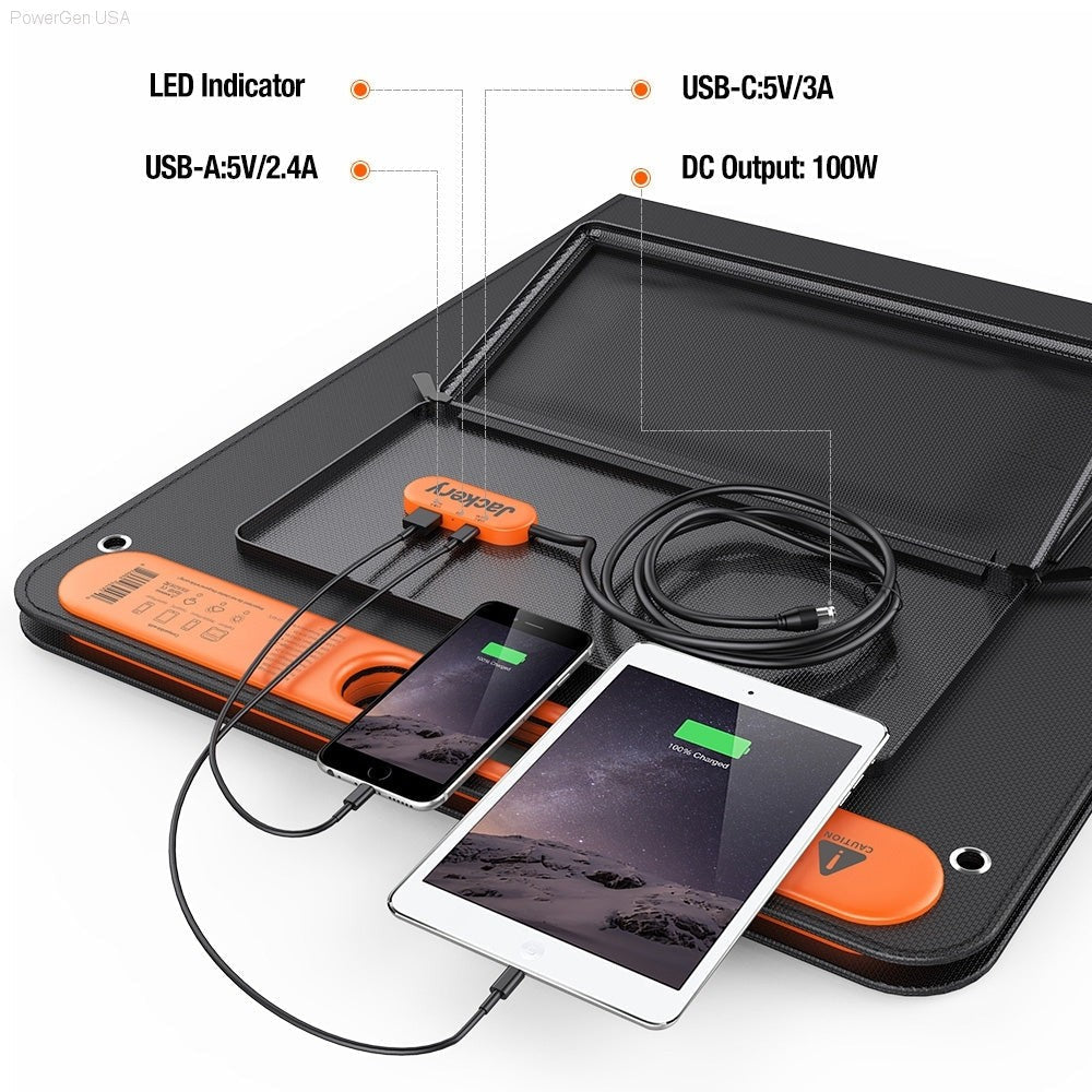 Solar & Battery Powered - Jackery Solar Generator 1500_2SS100 - 1*Explorer 1500 + 2 * SolarSaga 100W