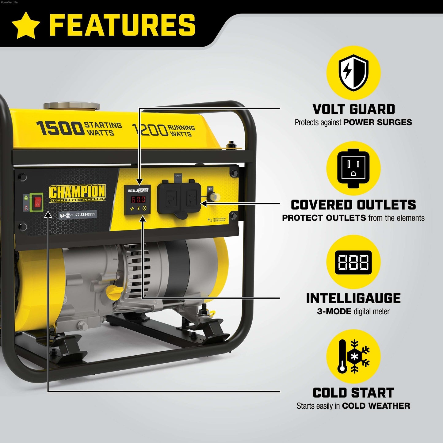 Gas Generators - Champion Power Equipment 1200-Watt Portable Generator