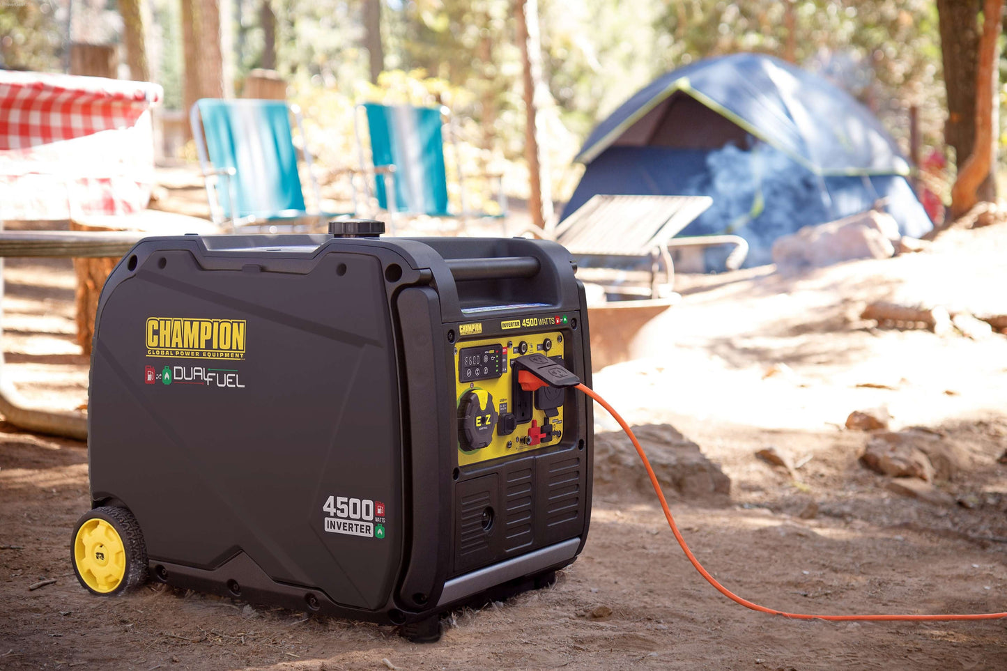 Dual Fuel Hybrid - Champion 4500-Watt Portable Dual Fuel Inverter Generator With Quiet Technology