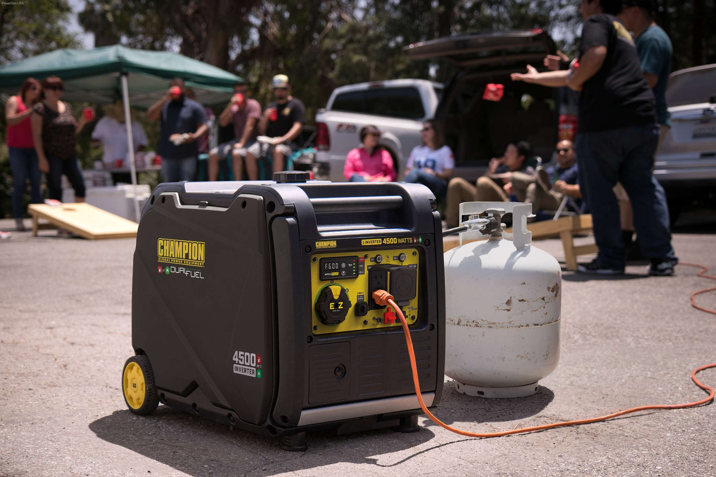 Dual Fuel Hybrid - Champion 4500-Watt Portable Dual Fuel Inverter Generator With Quiet Technology