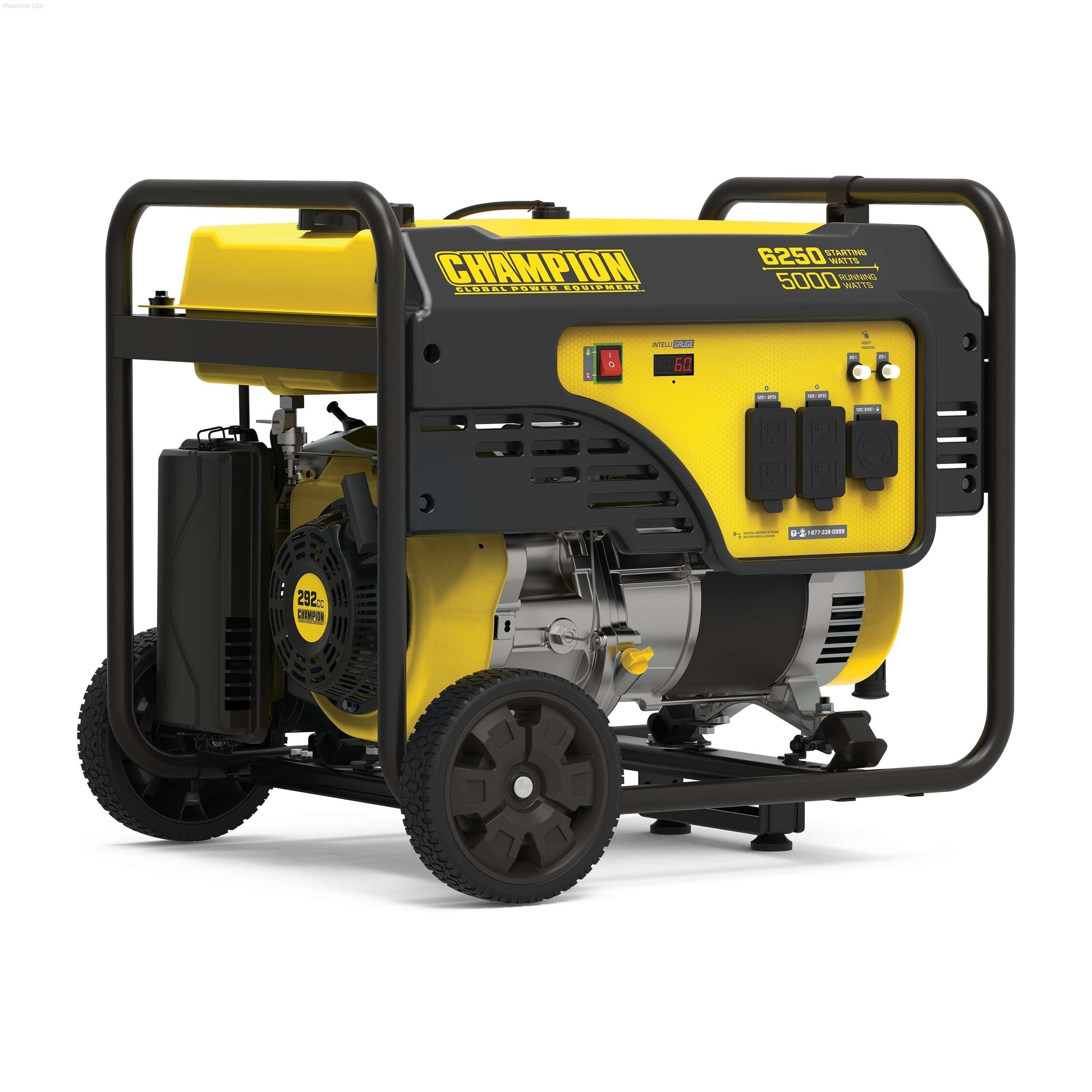 Gas Generators - Champion 5000-Watt Portable Generator With Wheel Kit And 25-ft. Extension Cord