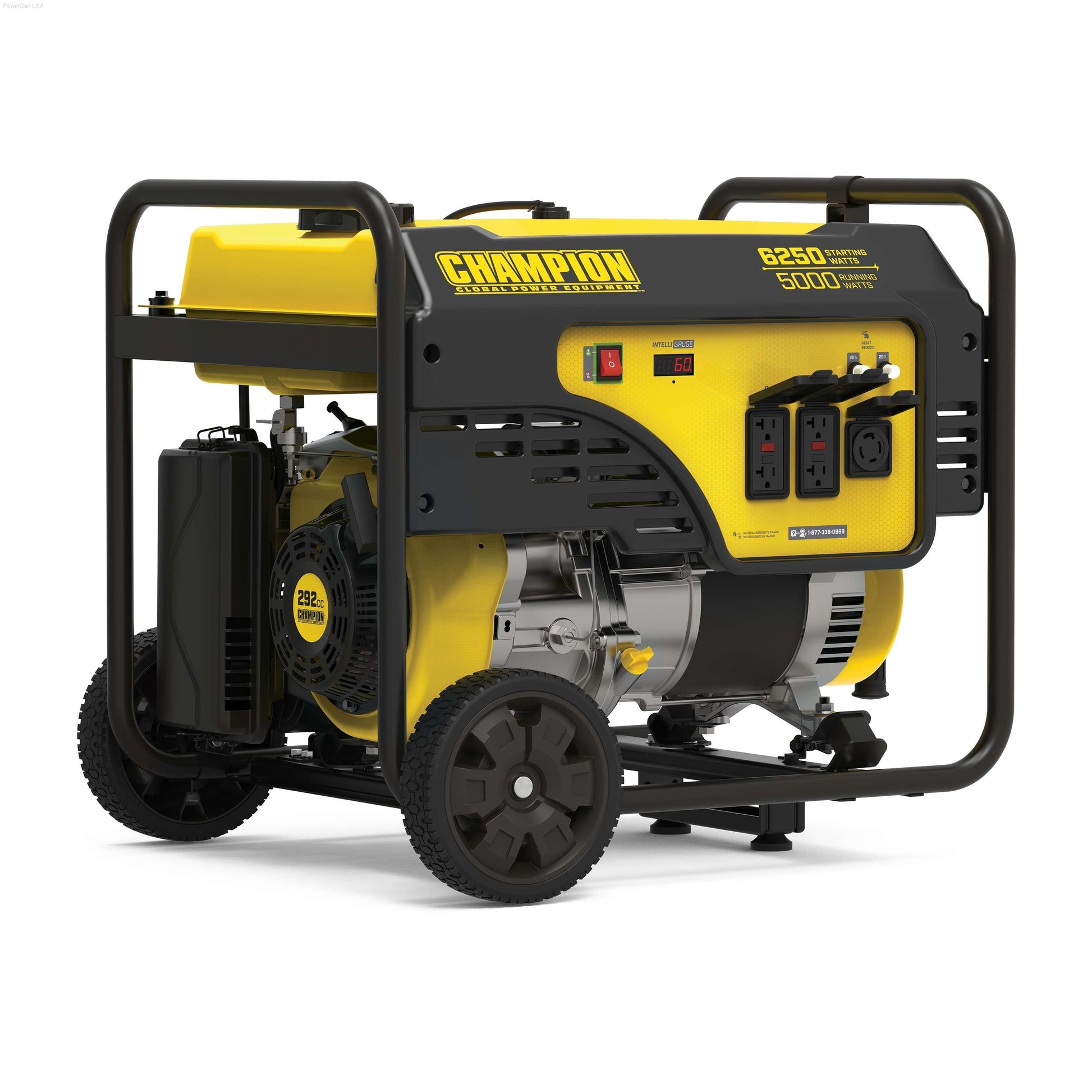 Gas Generators - Champion 5000-Watt Portable Generator With Wheel Kit And 25-ft. Extension Cord