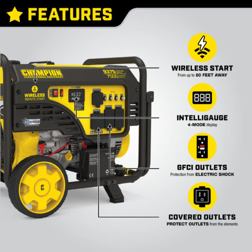 Champion 201182 7500W Wireless Start Generator with CO Shield® - PowerGen USA