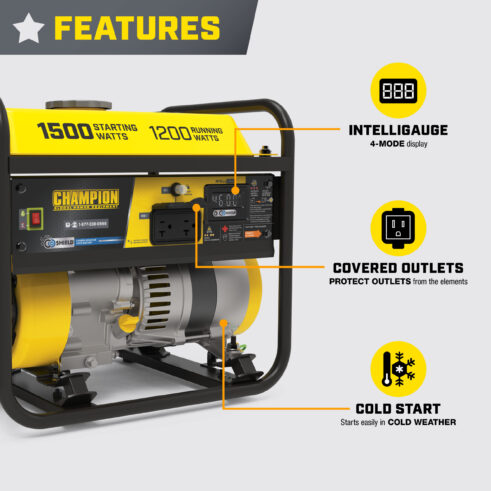 Champion 201285 1200W Generator with CO Shield® - PowerGen USA