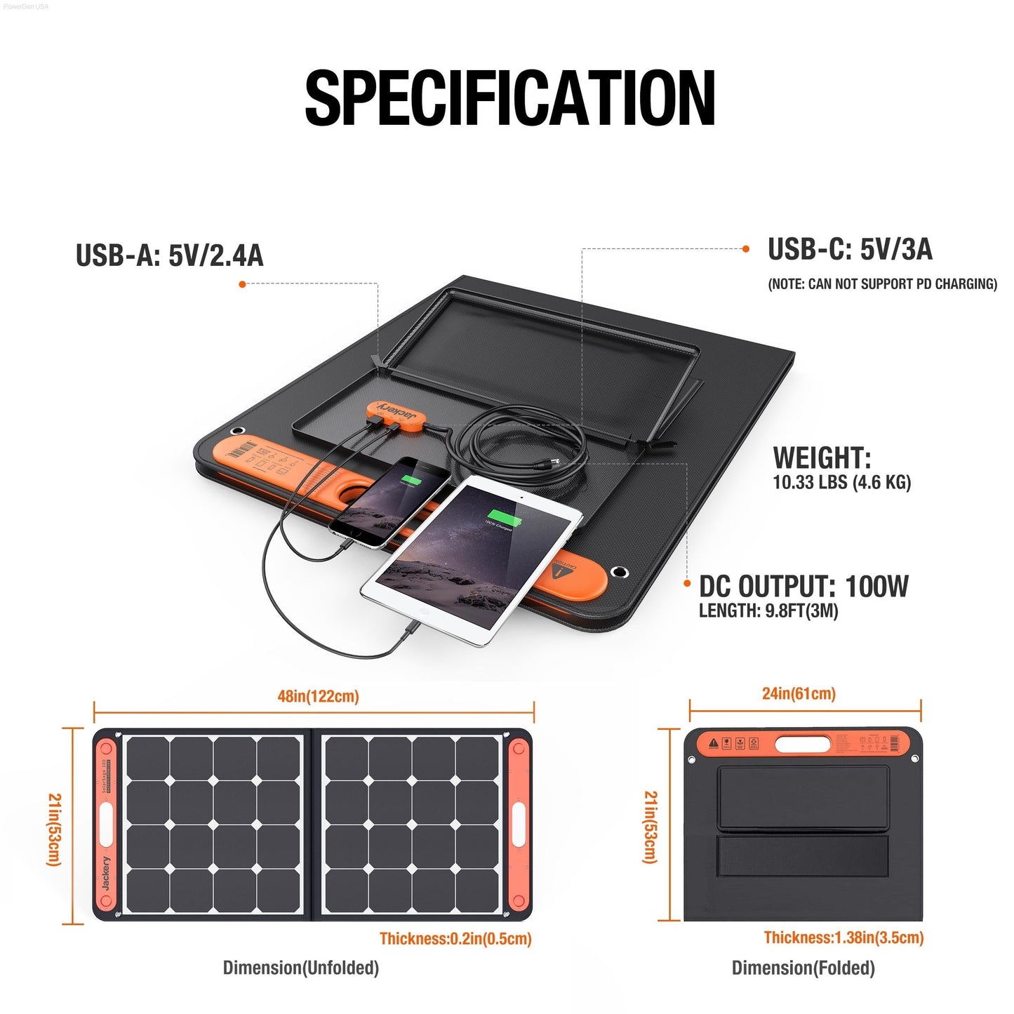 Solar & Battery Powered - Jackery 1000-Watt Continuous/2000W Peak Solar Generator SG880 With 1 Solar Panels 100W Push Button Start For Outdoors