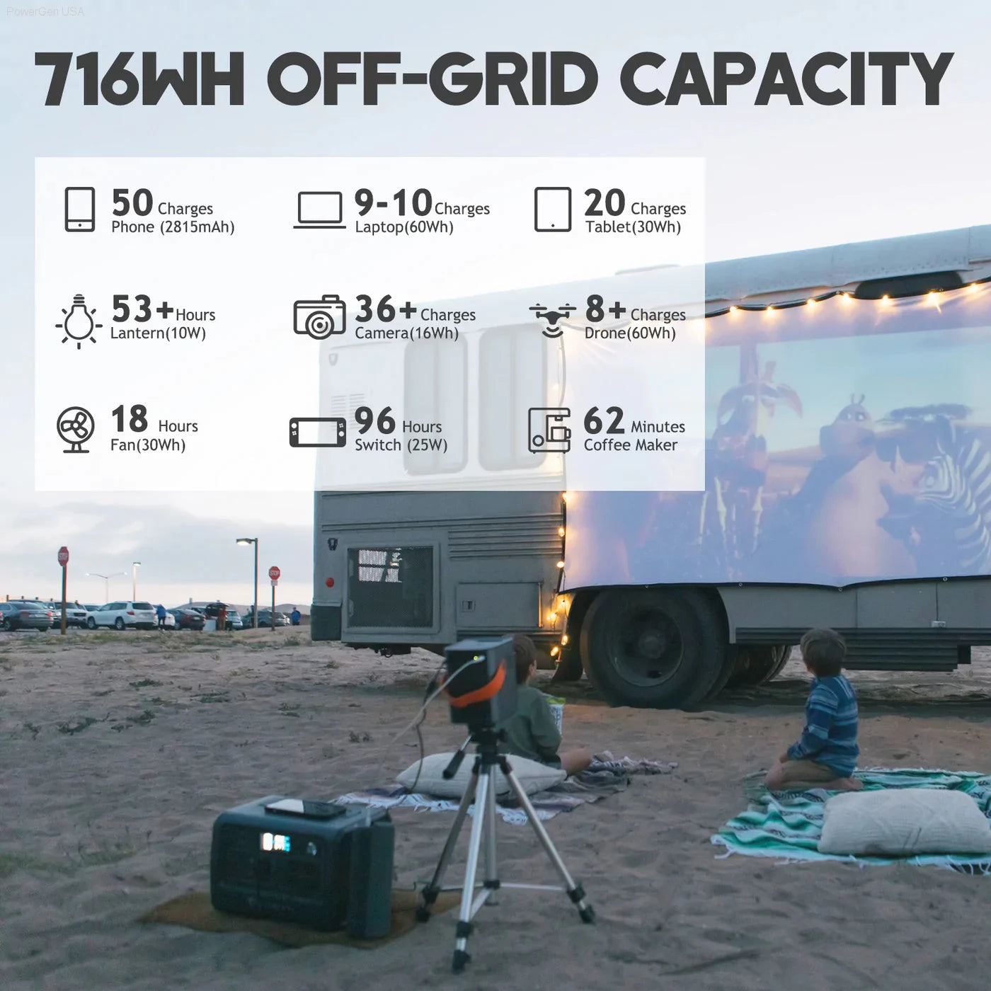 Solar & Battery Powered - BLUETTI EB70S Portable Power Station | 800W 716Wh