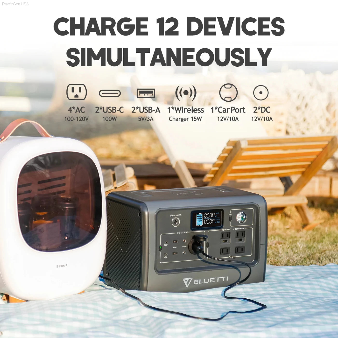 Solar & Battery Powered - BLUETTI EB70S Portable Power Station | 800W 716Wh
