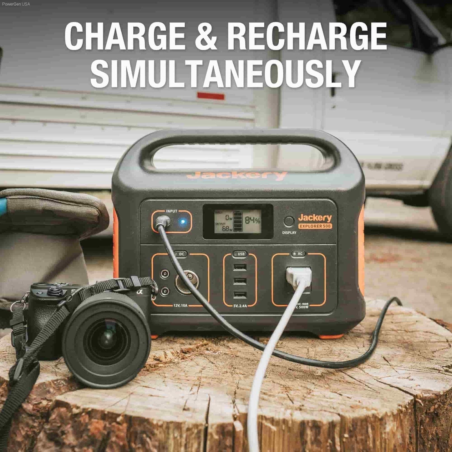 Solar & Battery Powered - Jackery Explorer 500  - 500Wh Portable Power Station For Outdoors