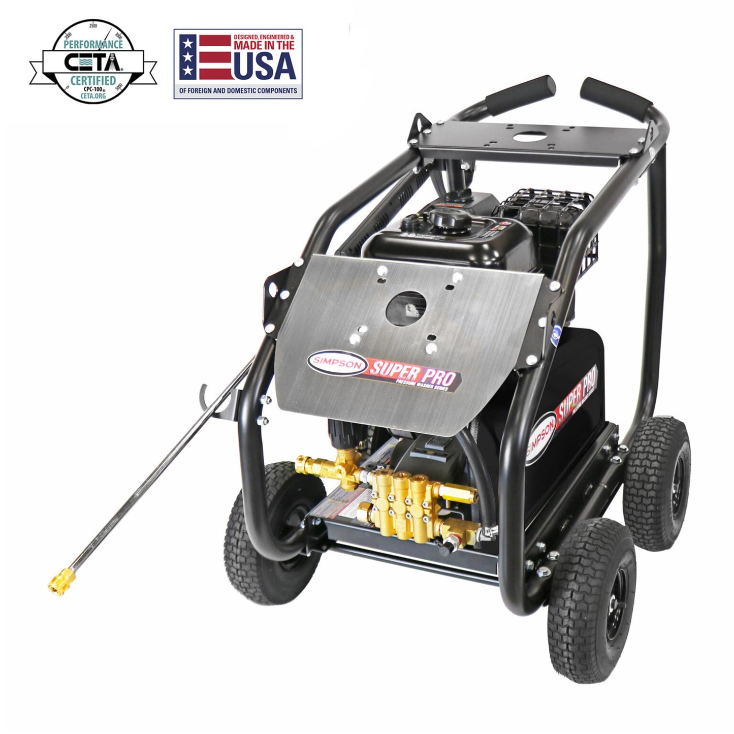 SIMPSON SuperPro Roll-Cage SW4440SCBM 4400 PSI at 4.0 GPM CRX® 420 with AAA Industrial Triplex Plunger Pump Cold Water Professional Gas Pressure Washer- PowerGen usa