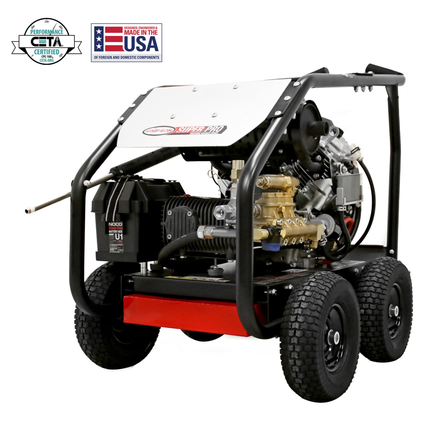 SIMPSON SuperPro Roll-Cage SRC7040133E 7000 PSI at 4.0 GPM CRX® 750 with COMET Triplex Plunger Pump Cold Water Professional Gear Drive Gas Pressure Washer- PowerGen USA