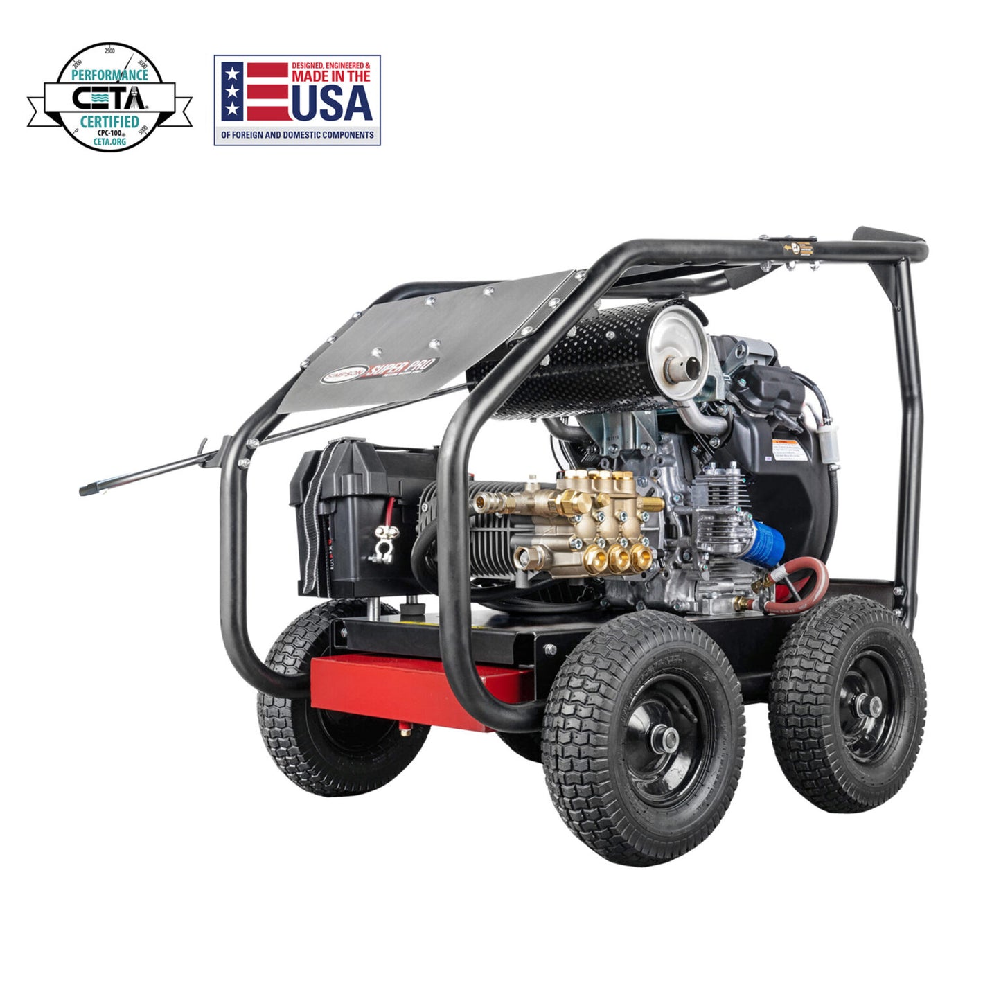 SIMPSON SuperPro Roll-Cage SRC5050143E 5000 PSI at 5.0 GPM CRX®680 with a UDOR® Industrial Triplex Pump Cold Water Professional Gear Drive Gas Pressure Washer-PowerGen usa