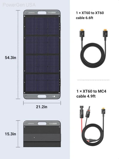 Solar & Battery Powered - Ugreen Foldable Solar Panel For Portable Power Station (100 W)