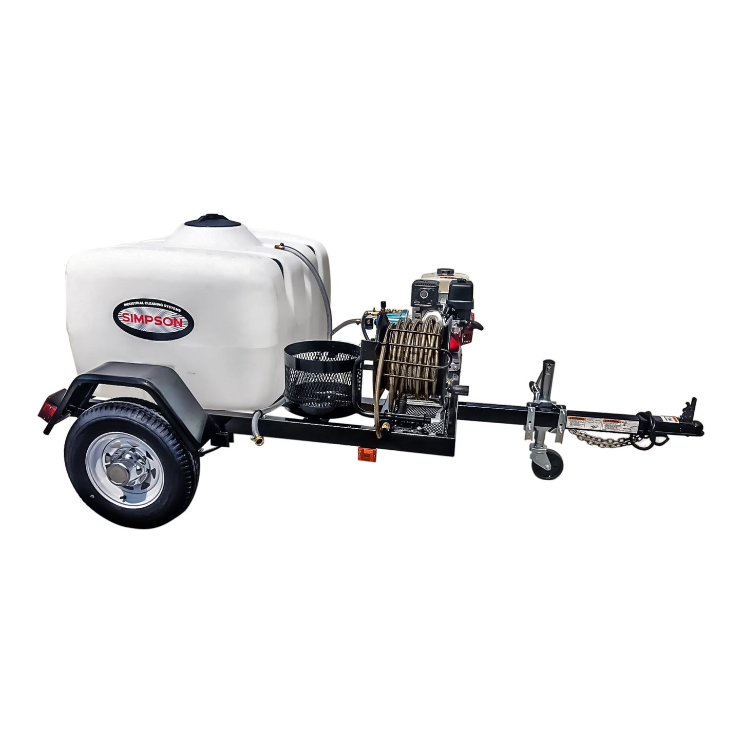 SIMPSON Mobile Trailer 95001 3800 PSI at 3.5 GPM HONDA® GX270 with CAT® Triplex Plunger Pump Cold Water Professional Gas Pressure Washer Trailer- PowerGen USA