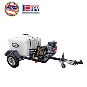 SIMPSON Mobile Trailer 95001 3800 PSI at 3.5 GPM HONDA® GX270 with CAT® Triplex Plunger Pump Cold Water Professional Gas Pressure Washer Trailer- PowerGen USA