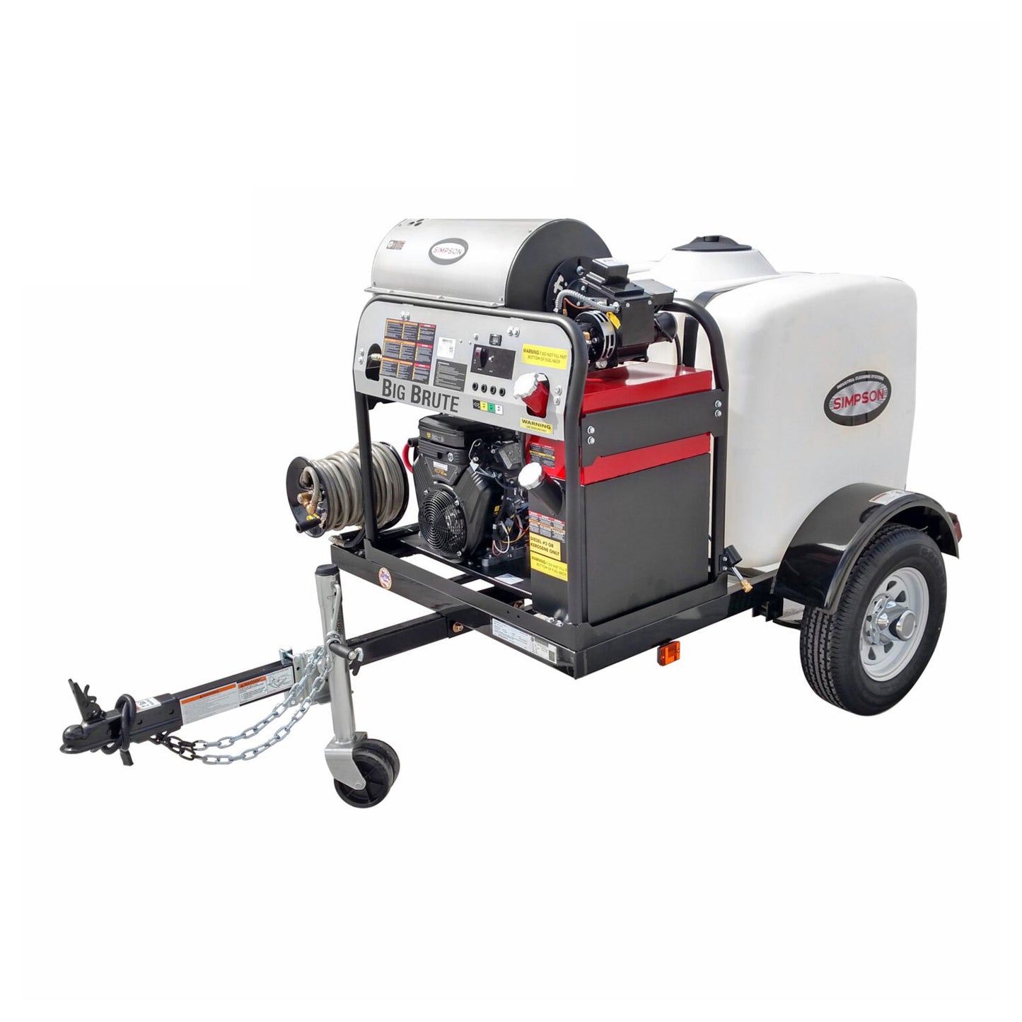 SIMPSON Mobile Trailer 95006 4000 PSI at 4.0 GPM VANGUARD® V-Twin with COMET Triplex Plunger Pump Hot Water Professional Gas Pressure Washer Trailer- PowerGen USA