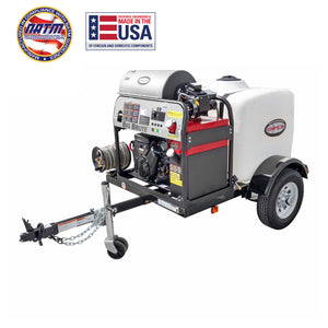 SIMPSON Mobile Trailer 95006 4000 PSI at 4.0 GPM VANGUARD® V-Twin with COMET Triplex Plunger Pump Hot Water Professional Gas Pressure Washer Trailer- PowerGen USA