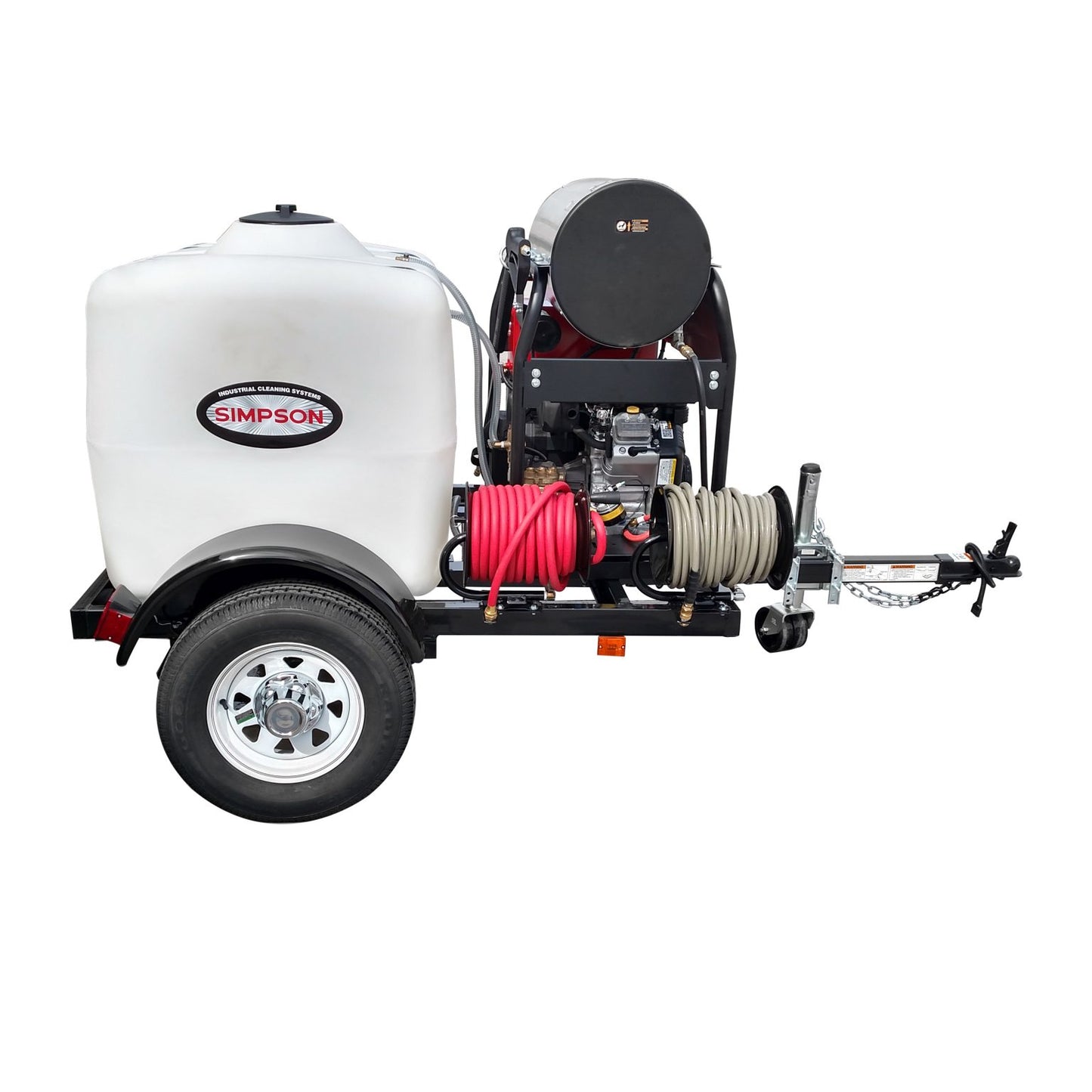 SIMPSON Mobile Trailer 95006 4000 PSI at 4.0 GPM VANGUARD® V-Twin with COMET Triplex Plunger Pump Hot Water Professional Gas Pressure Washer Trailer- PowerGen USA