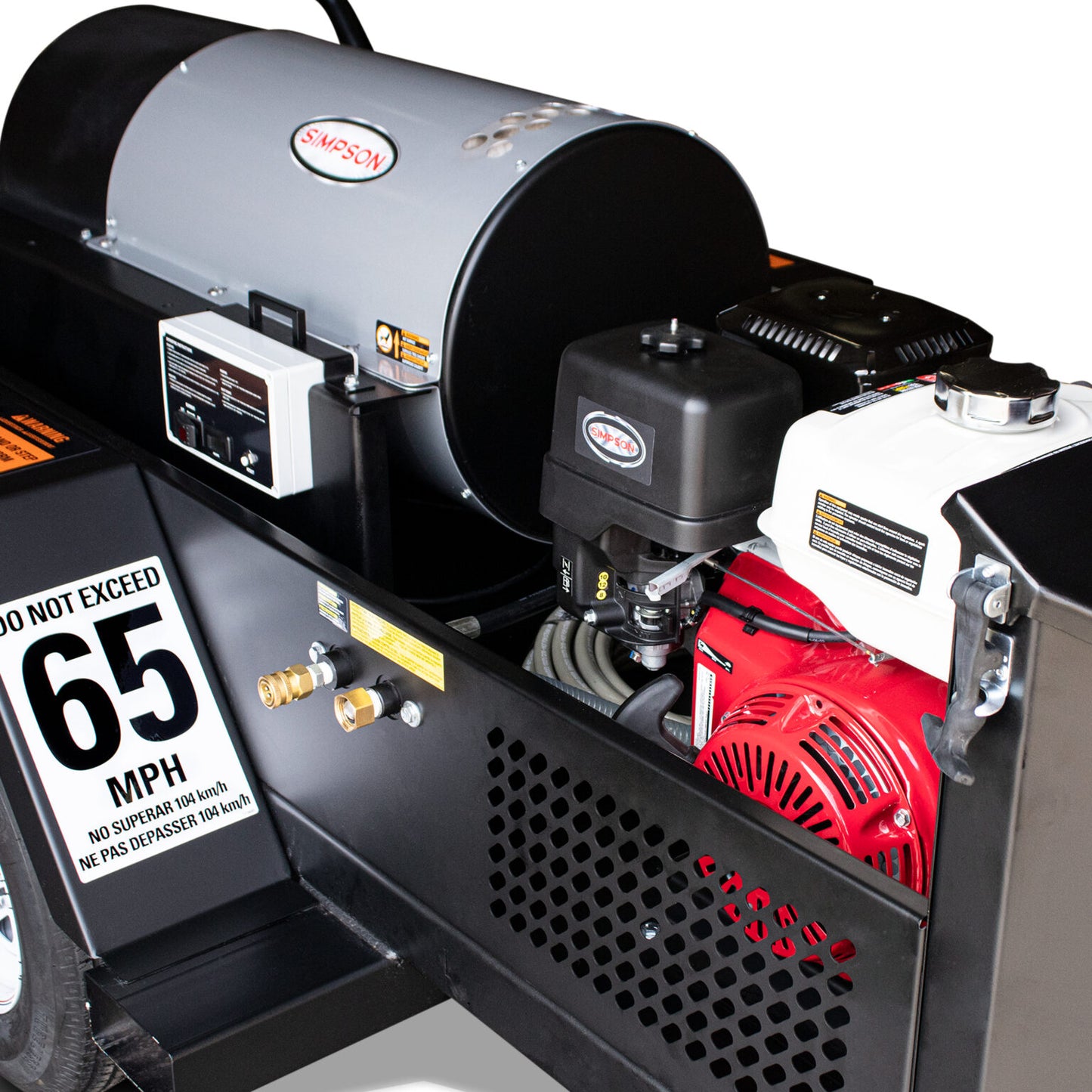 SIMPSON Mini Brute Trailer MBT-4040252E 4000 PSI at 4.0 GPM HONDA® GX390 with General Pump® Industrial Triplex Hot Water Professional Gas Pressure Washer Trailer- PowerGen USA