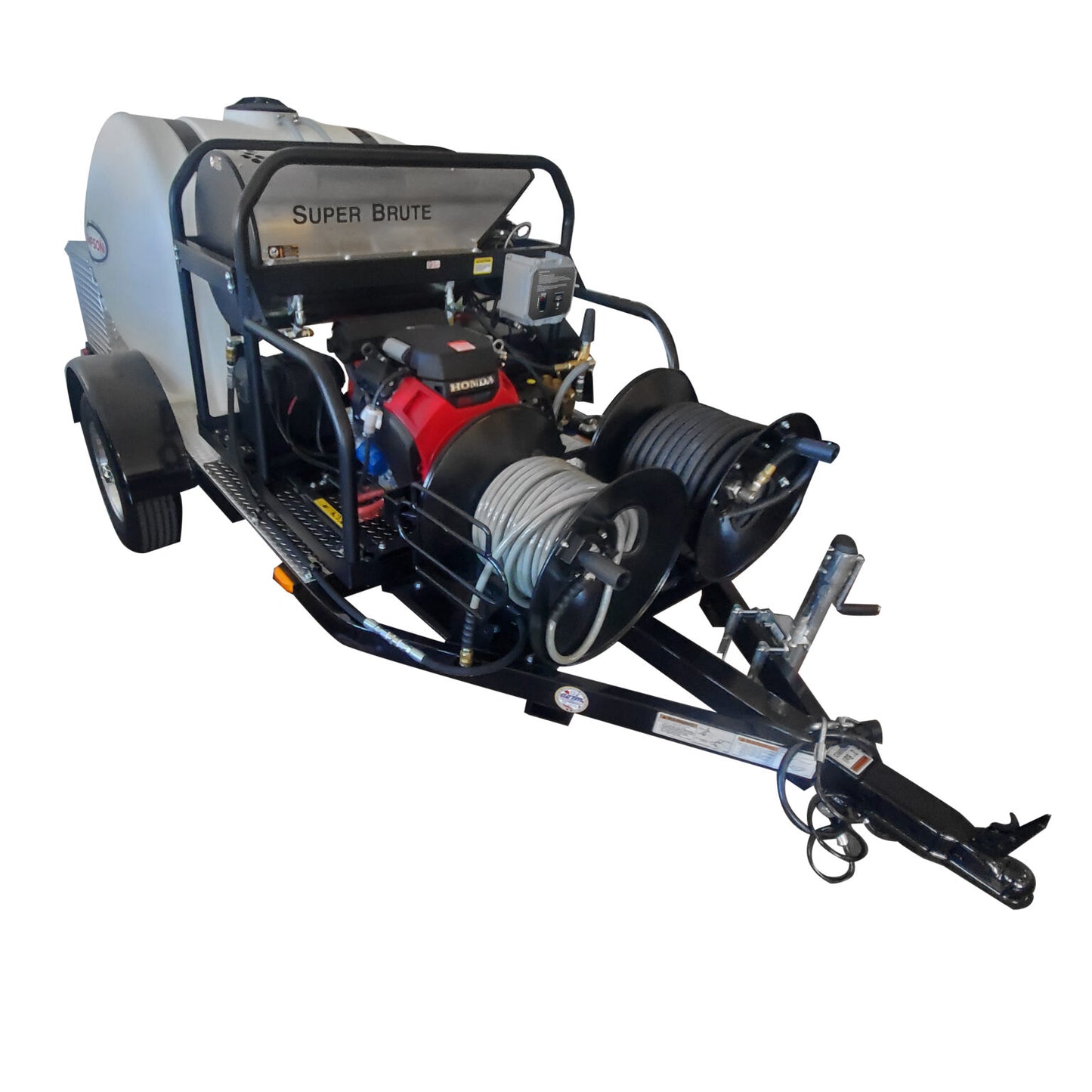 SIMPSON Mobile Trailer 95123 3500 PSI at 5.5 GPM HONDA®GX690 with General Triplex Plunger Pump Hot Water Professional Gas Pressure Washer Trailer- PowerGen USA