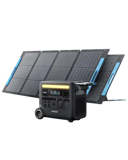 Solar & Battery Powered - Anker SOLIX F2600 Solar Generator - 2560Wh | 2400W | With Anker Solix PS 400W Solar Panel