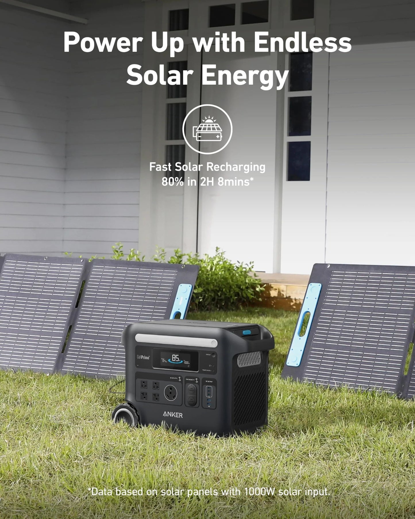 Solar & Battery Powered - Anker SOLIX F2600 Solar Generator - 2560Wh | 2400W | With Anker Solix PS 400W Solar Panel