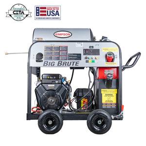 SIMPSON Big Brute BB65105 4000 PSI at 4.0 GPM VANGUARD® V-Twin with COMET Triplex Plunger Pump Hot Water Professional Gas Pressure Washer- PowerGen USA