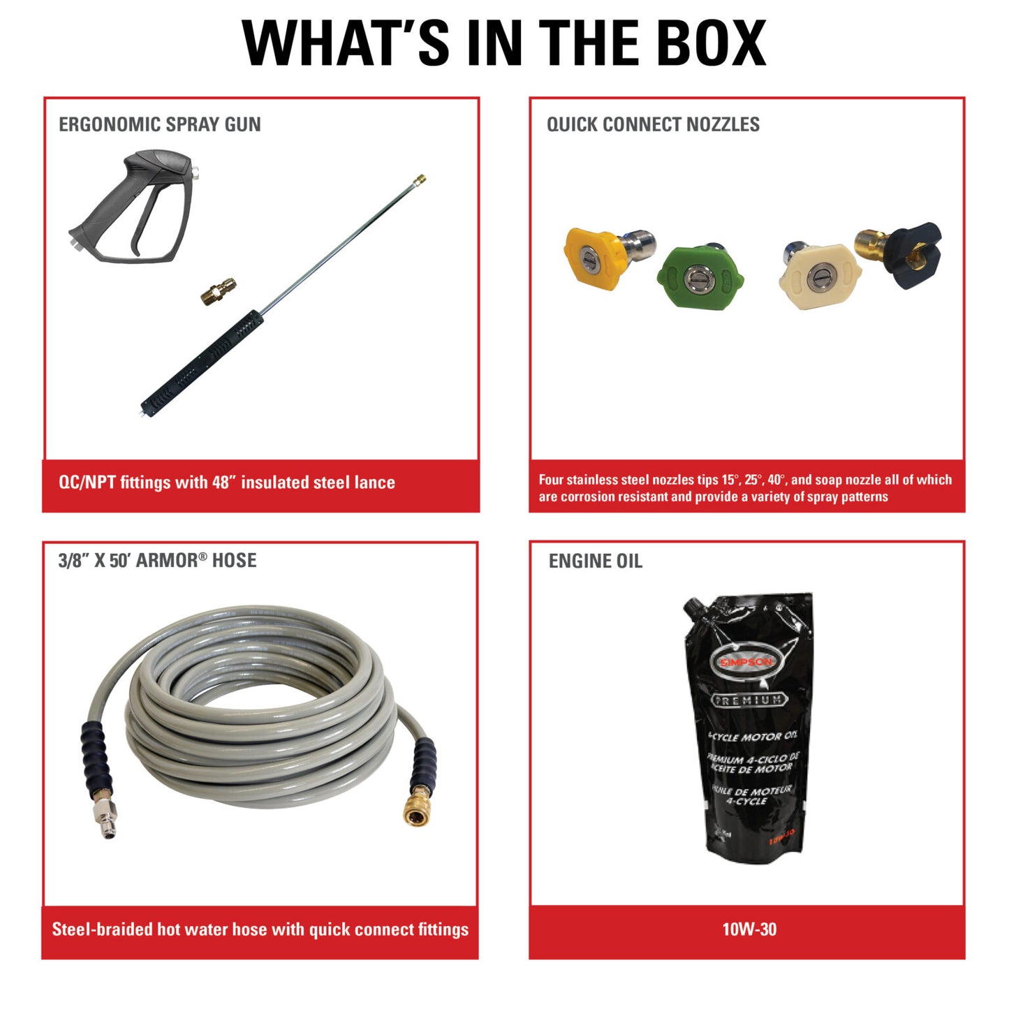 SIMPSON Big Brute BB65129 4000 PSI at 4.0 GPM CRX® 420 with Comet Industrial Triplex Pump Hot Water Professional Gas Pressure Washer- PowerGen USA