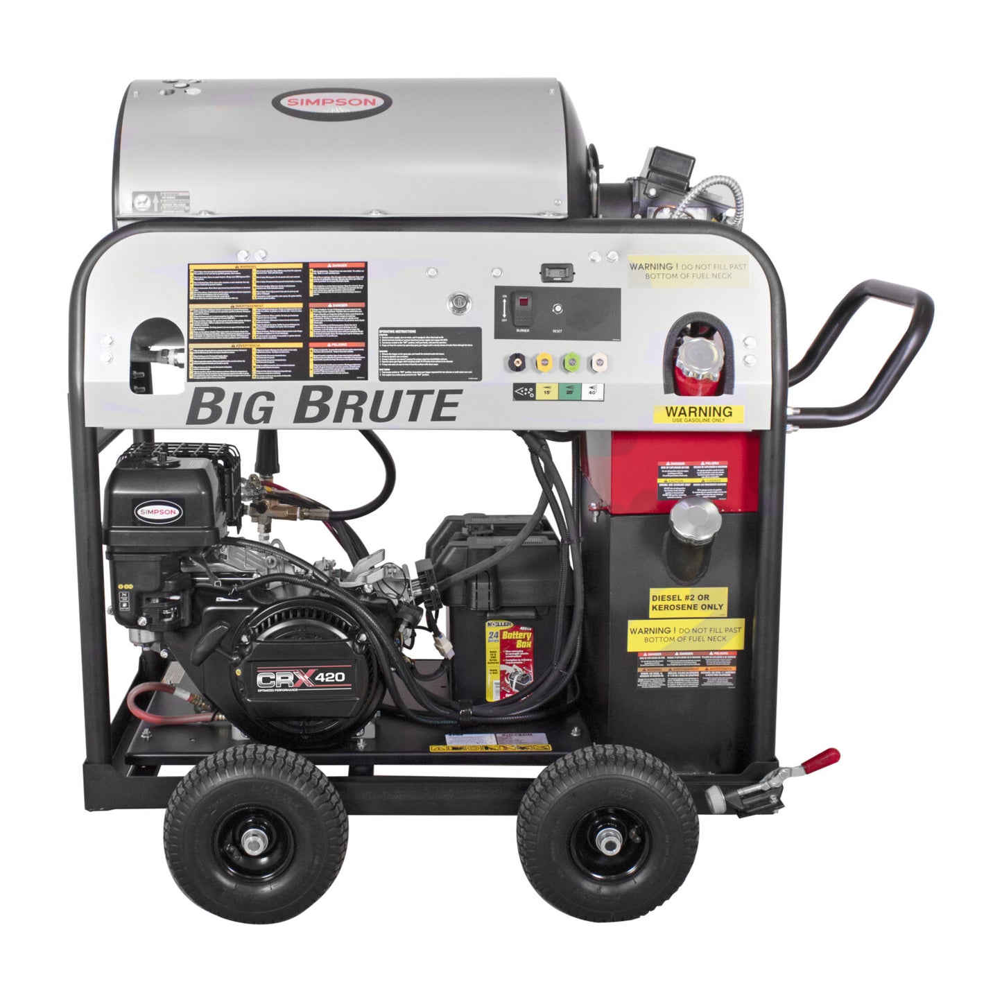 SIMPSON Big Brute BB65129 4000 PSI at 4.0 GPM CRX® 420 with Comet Industrial Triplex Pump Hot Water Professional Gas Pressure Washer- PowerGen USA