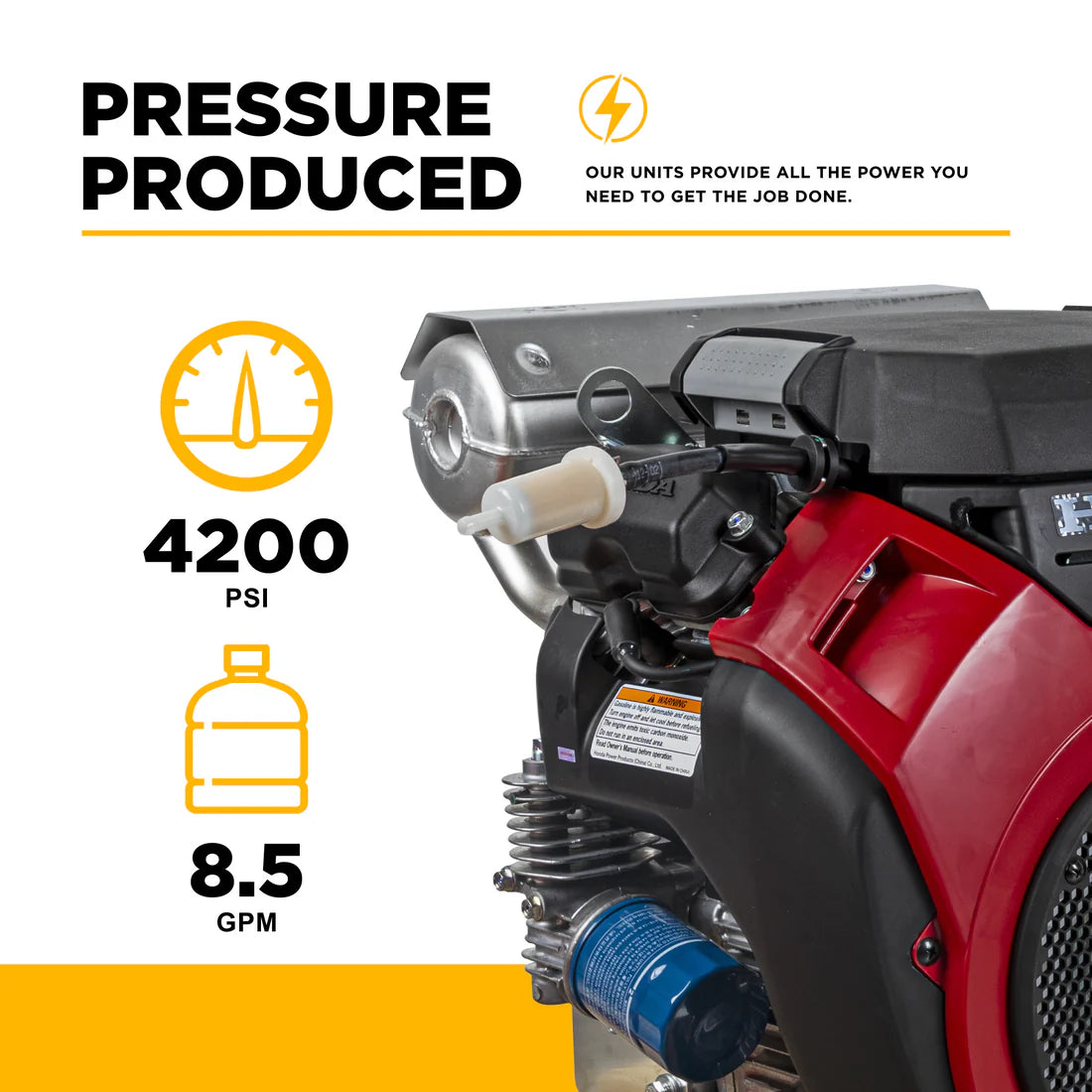 BE POWER EQUIPMENT 4,200 PSI 8.5 GPM Cold Water Gas Pressure Washer - B4224HETBAS- PowerGen USA