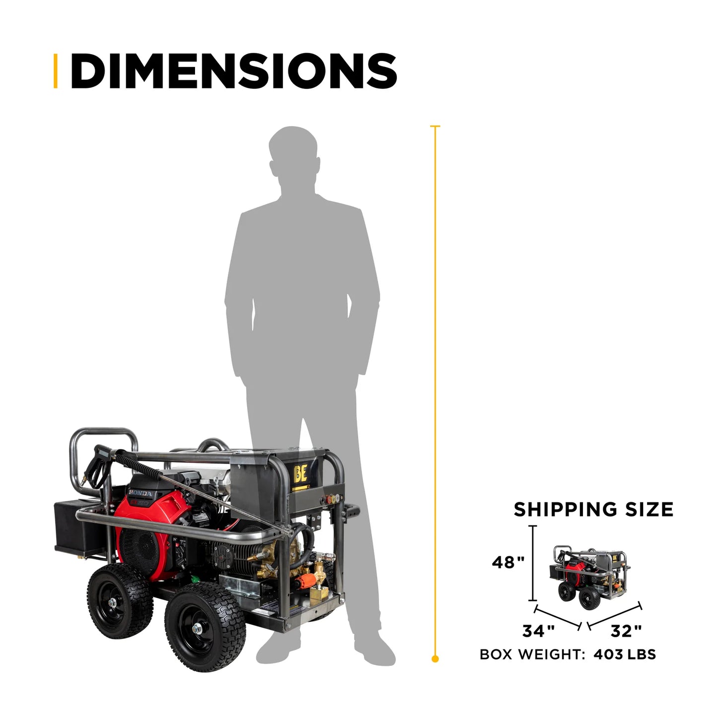 BE Power Equipment 5,000 PSI 5.0 GPM Cold Water Gas Pressure Washer - PE-5024HWEBCOM