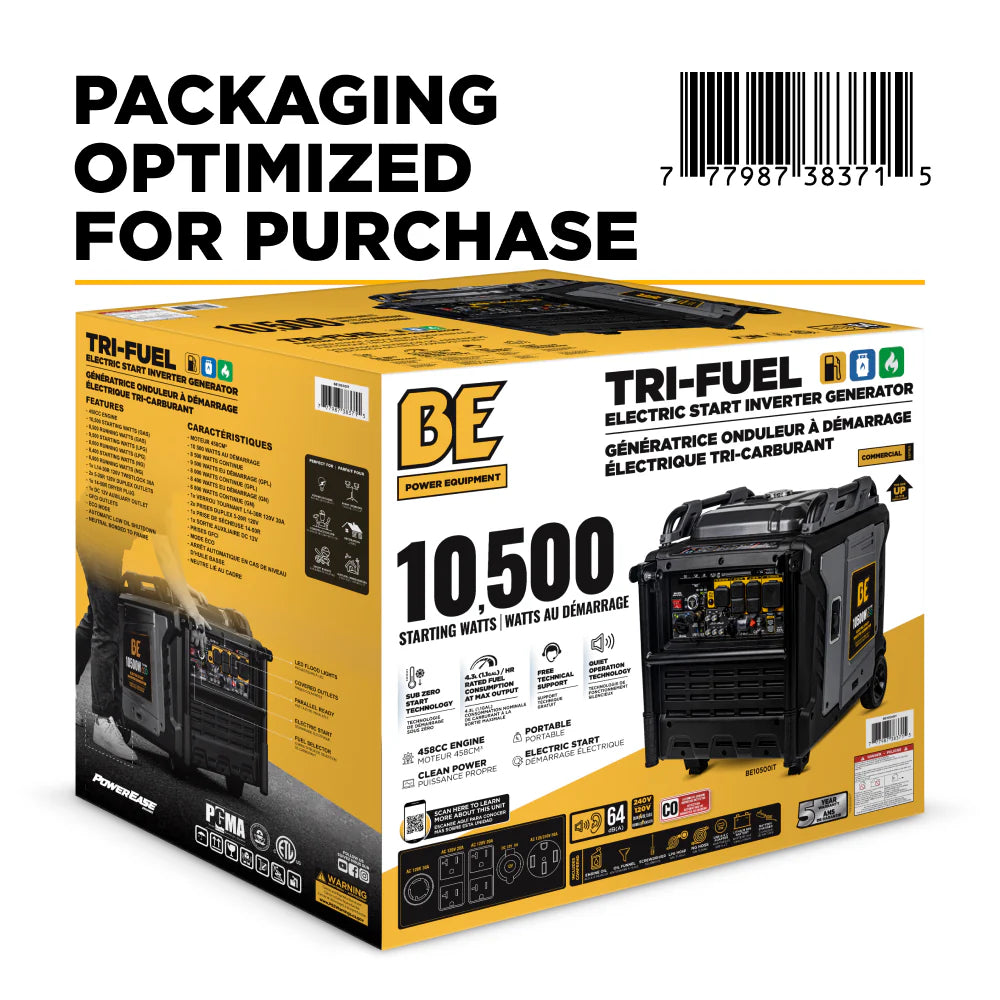 BE Power Equipment 10,500 Watt Digital Inverter Generator - BE10500IT