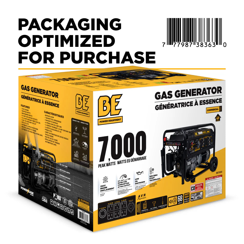 BE Power Equipment 7,000 Watt Generator - BE7000