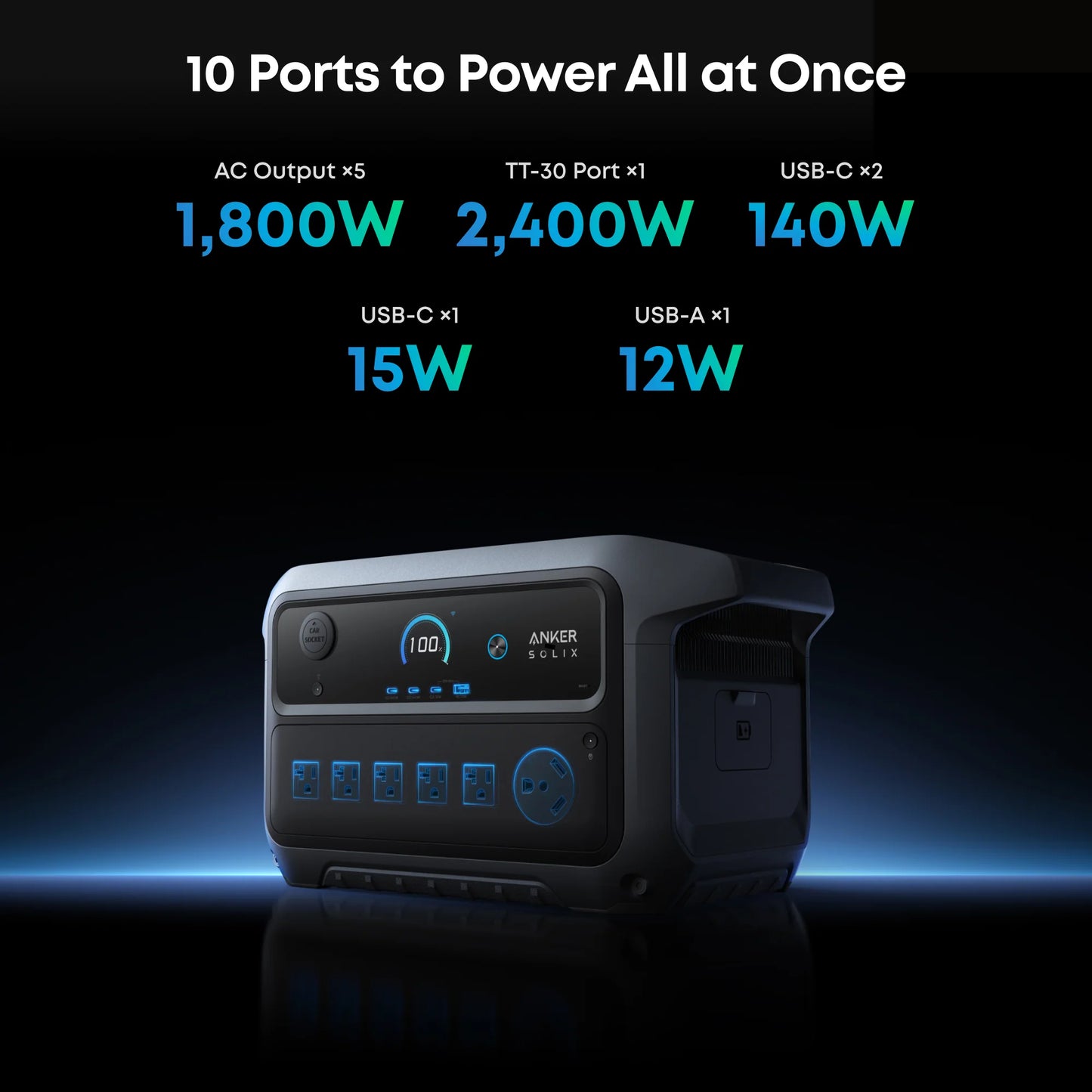 Anker SOLIX C2000 Gen2 Portable Power Station + Anker SOLIX BP2000 Expansion Battery Gen 2