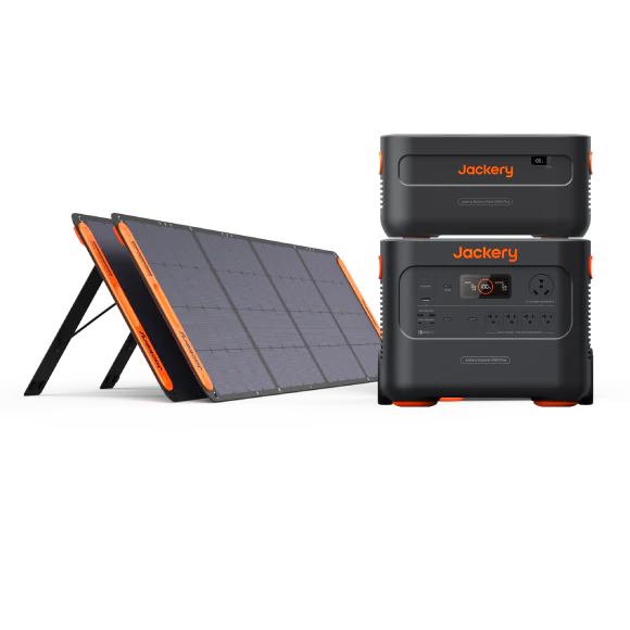 Jackery Solar Generator 2000 Plus - 1*E2000Plus+1*2000Plus Battery Pack+2*SolarSaga 200- PowerGen USA