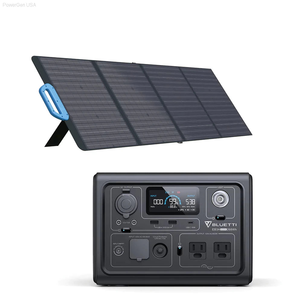 Solar & Battery Powered - BLUETTI EB3A Portable Power Station | 600W 268Wh