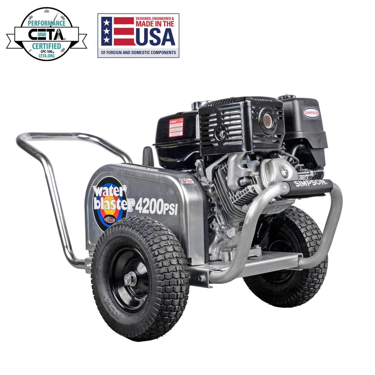 SIMPSON IS4240211 Industrial Series IS61030 49-State 4200 PSI at 4.0 GPM HONDA® GX390 with COMET Triplex Plunger Pump Cold Water Professional Belt Drive Gas Pressure Washer- PowerGen USA