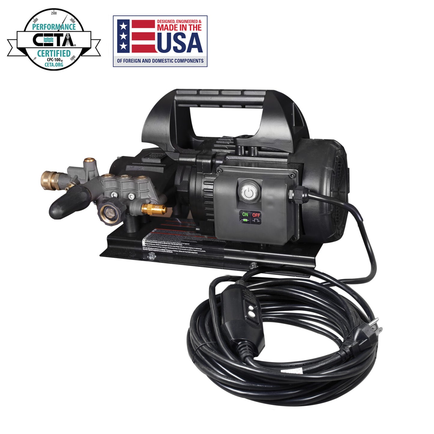 SIMPSON IS1520012 Industrial Series IS61129 1500 PSI at 2.0 GPM 120V Electric Motor with AAA® Triplex Plunger Cold Water Professional Electric Pressure Washer- PowerGen USA