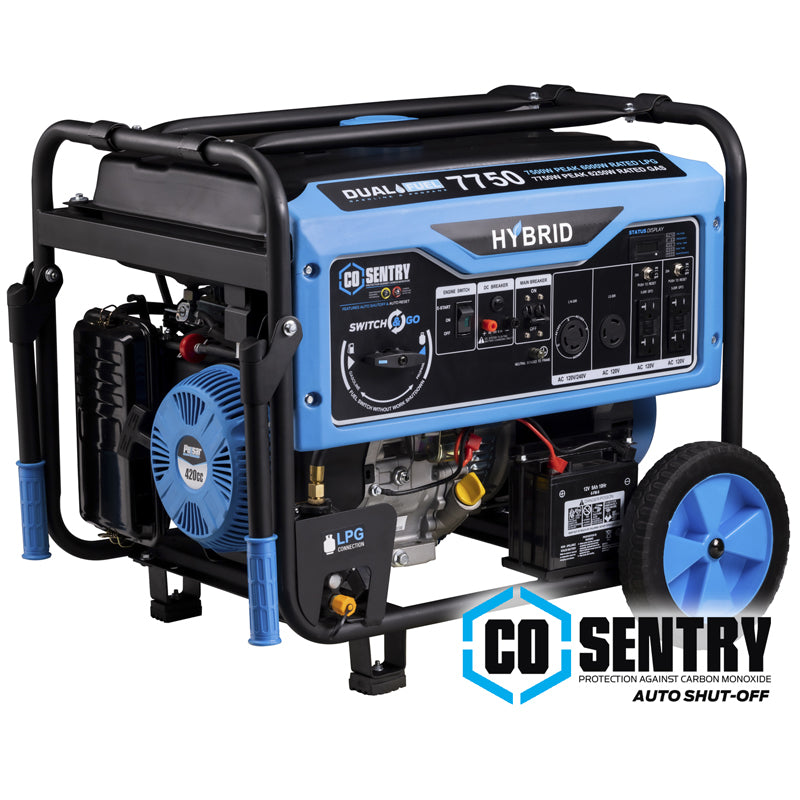 Pulsar PG7750BCO 7,750-Watt Dual-Fuel Generator with CO Alert - PowerGen USA