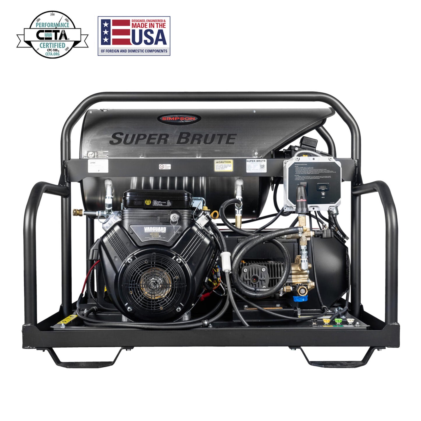SIMPSON Super Brute SB3555 3500 PSI at 5.5 GPM VANGUARD® 627cc with COMET Triplex Plunger Pump Hot Water Professional Gas Pressure Washer-PowerGen USA
