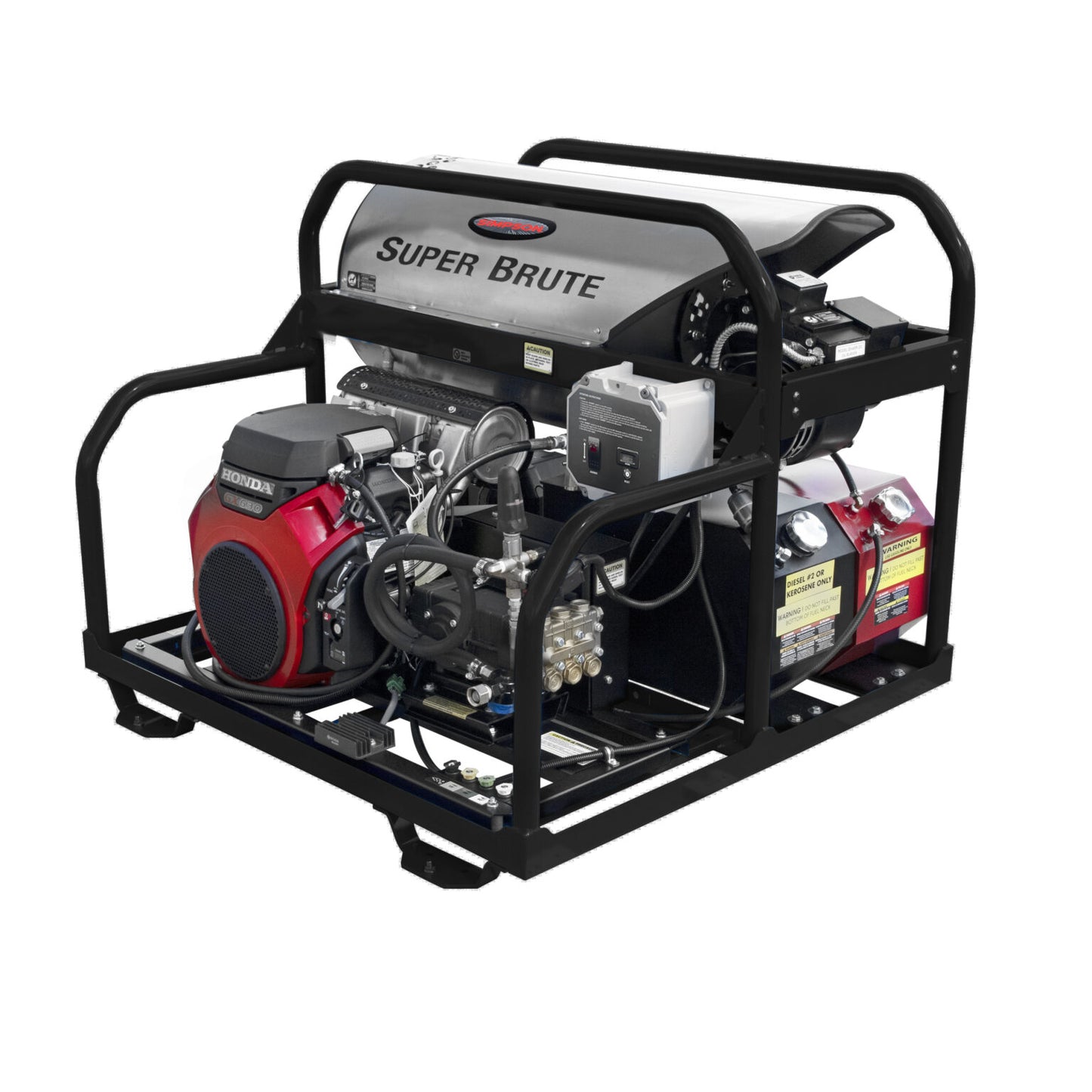 SIMPSON Super Brute SB65123 3500 PSI at 5.5 GPM HONDA® GX690 with General Pump Triplex Plunger Pump Hot Water Professional Gas Pressure Washer- PowerGen usa