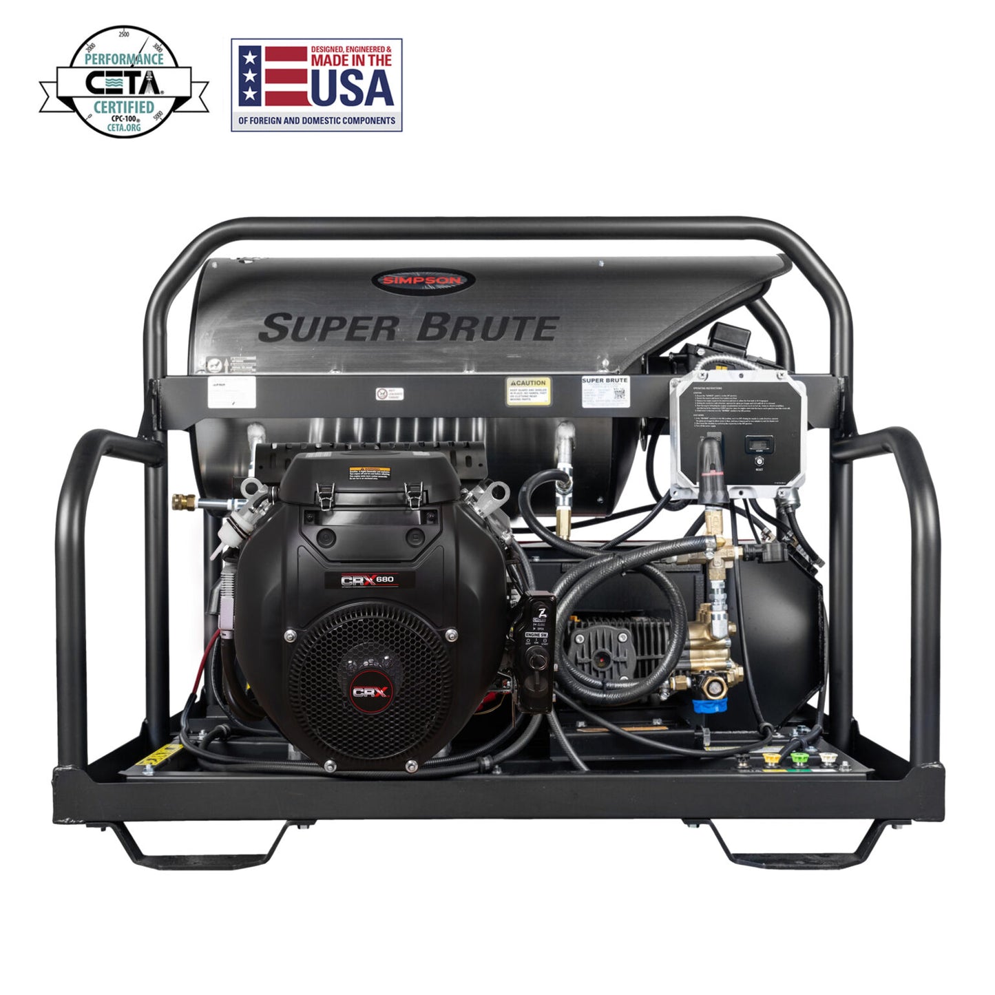 SIMPSON Super Brute SB65127 3500 PSI at 5.5 GPM CRX® 680 with COMET Pump Industrial Triplex Hot Water Professional Gas Pressure Washer- PowerGen USA