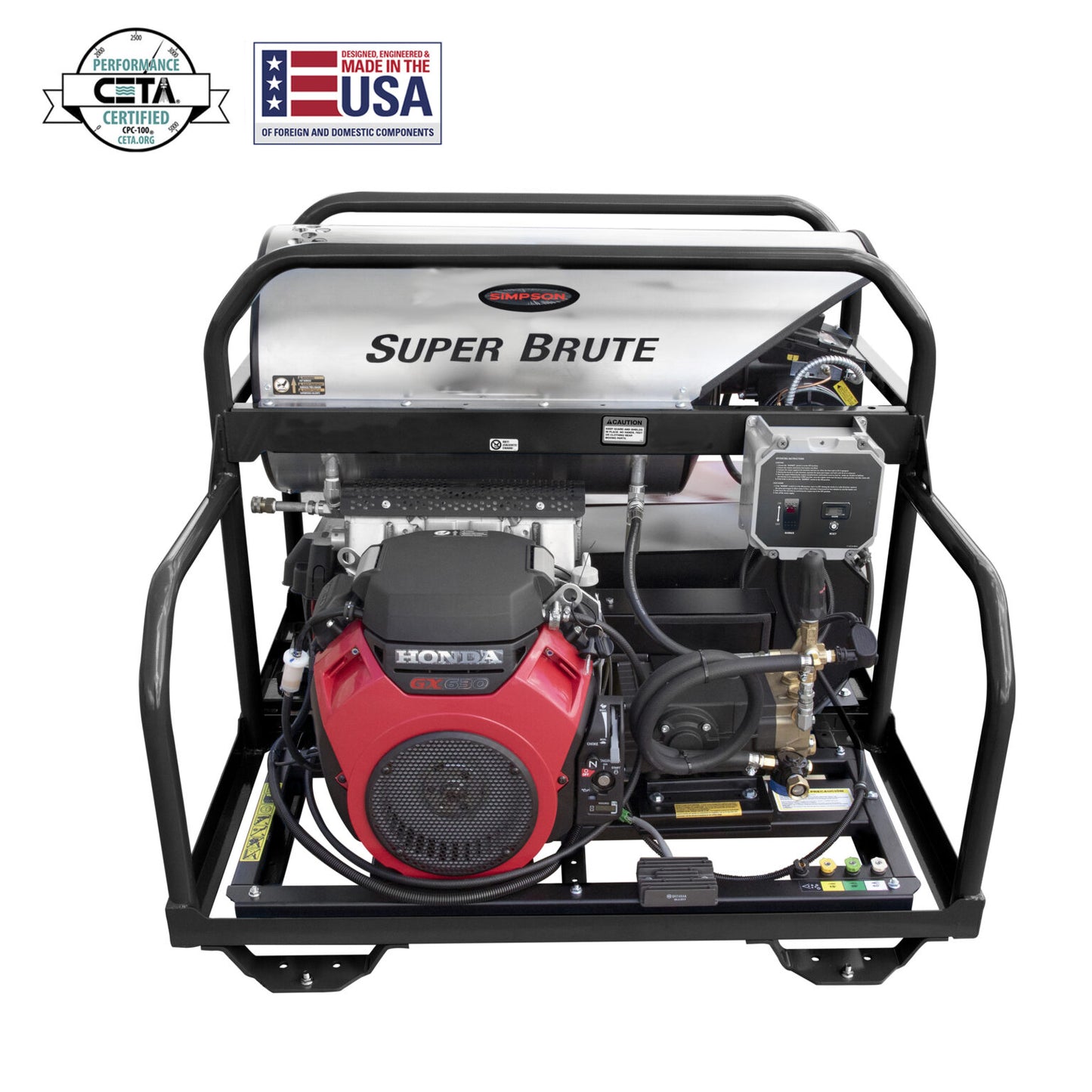 SIMPSON Super Brute SB65134 3500 PSI at 5.5 GPM HONDA® GX690 with COMET Pump Industrial Triplex Hot Water Professional Gas Pressure Washer- PowerGen USA