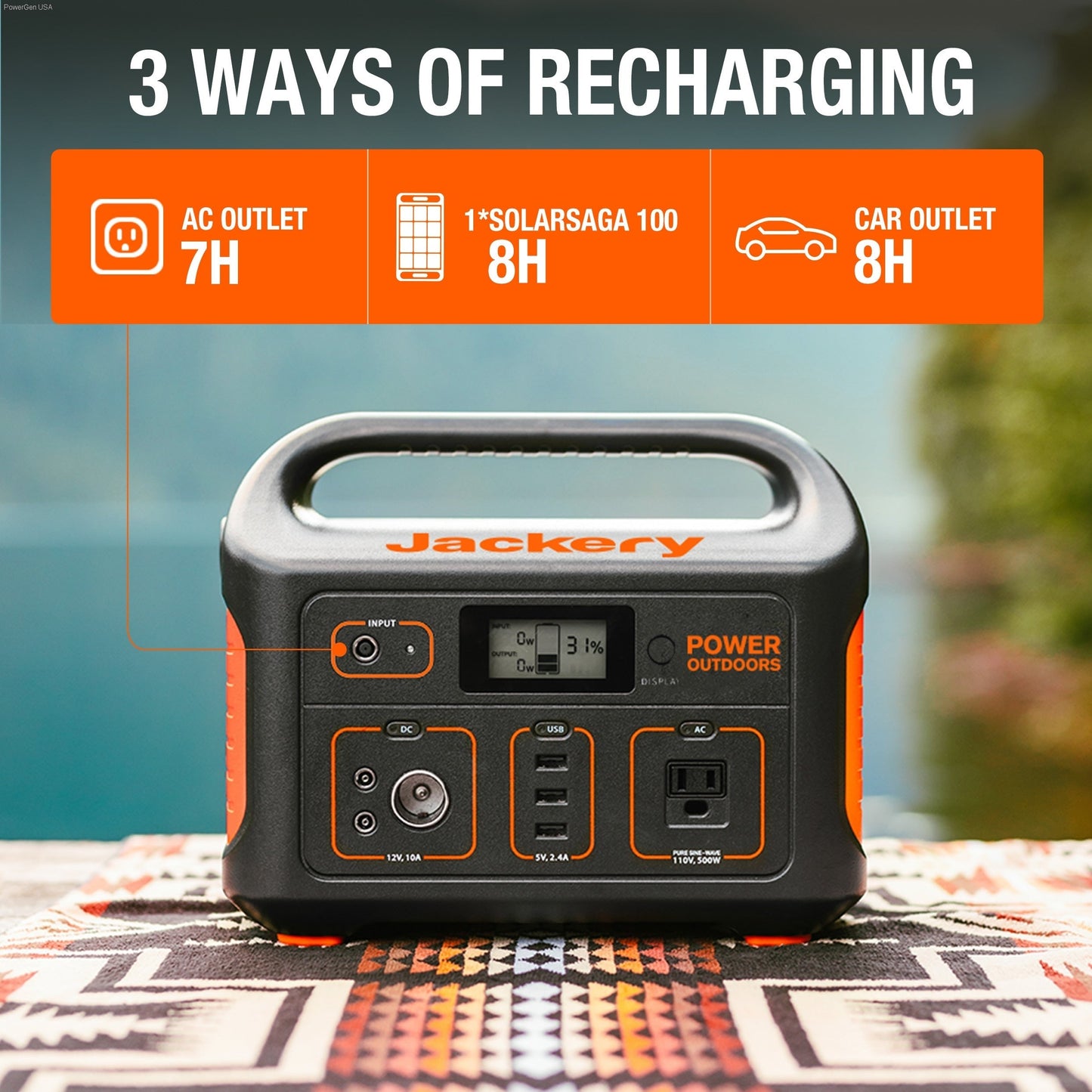 Solar & Battery Powered - Jackery Solar Generator 550 - 1*Explorer 550 + 1 * SolarSaga 100W