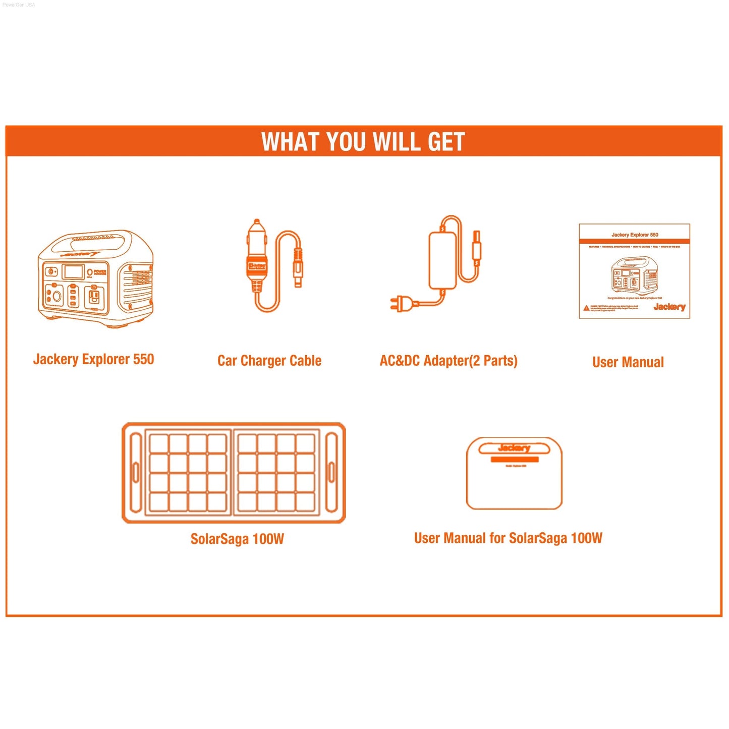 Solar & Battery Powered - Jackery Solar Generator 550 - 1*Explorer 550 + 1 * SolarSaga 100W