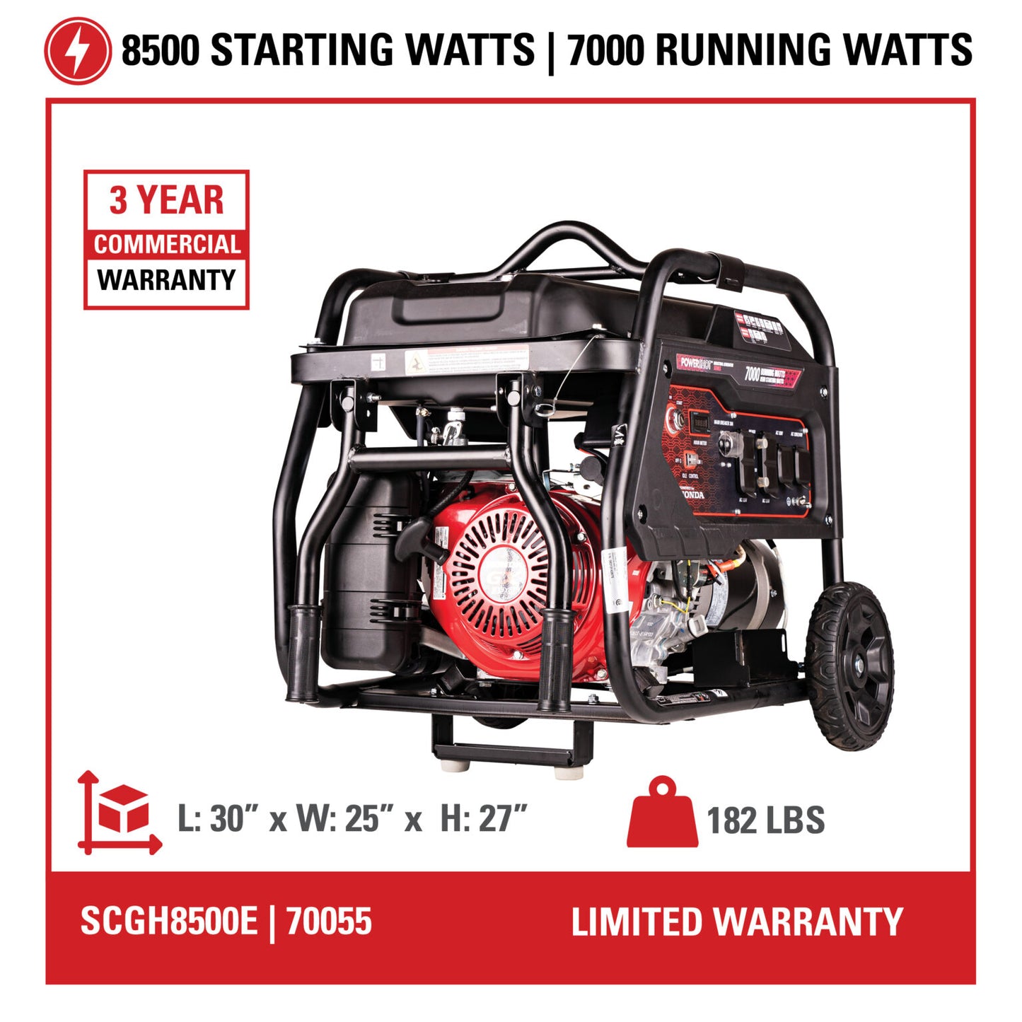SIMPSON Industrial Generator SCGH8500E 8500-Watt Generator 50-State- PowerGen USA - PowerGen USA