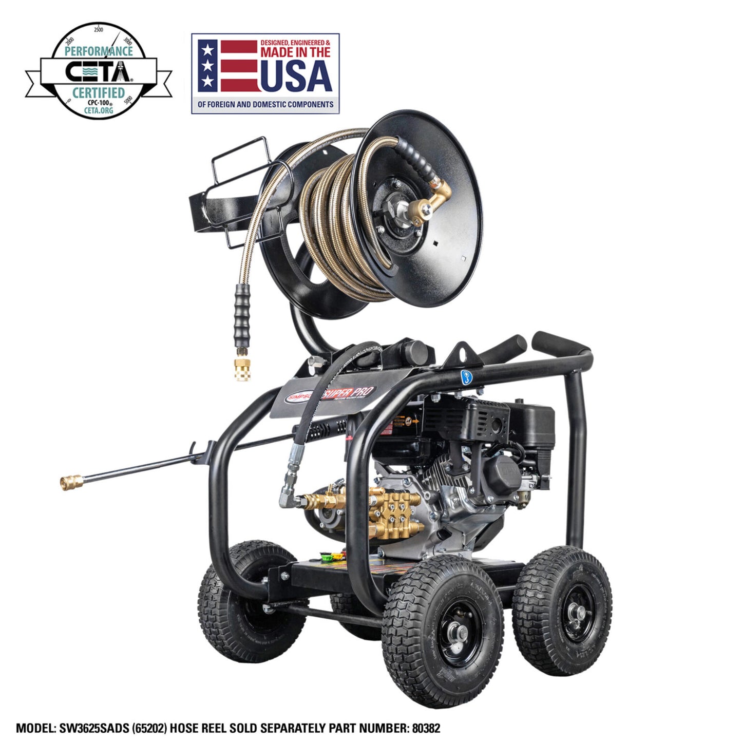 SIMPSON SuperPro Roll-Cage SW3625SADS 3600 PSI at 2.5 GPM CRX® 210 with AAA® Triplex Plunger Pump Cold Water Professional Gas Pressure Washer- PowerGen USA