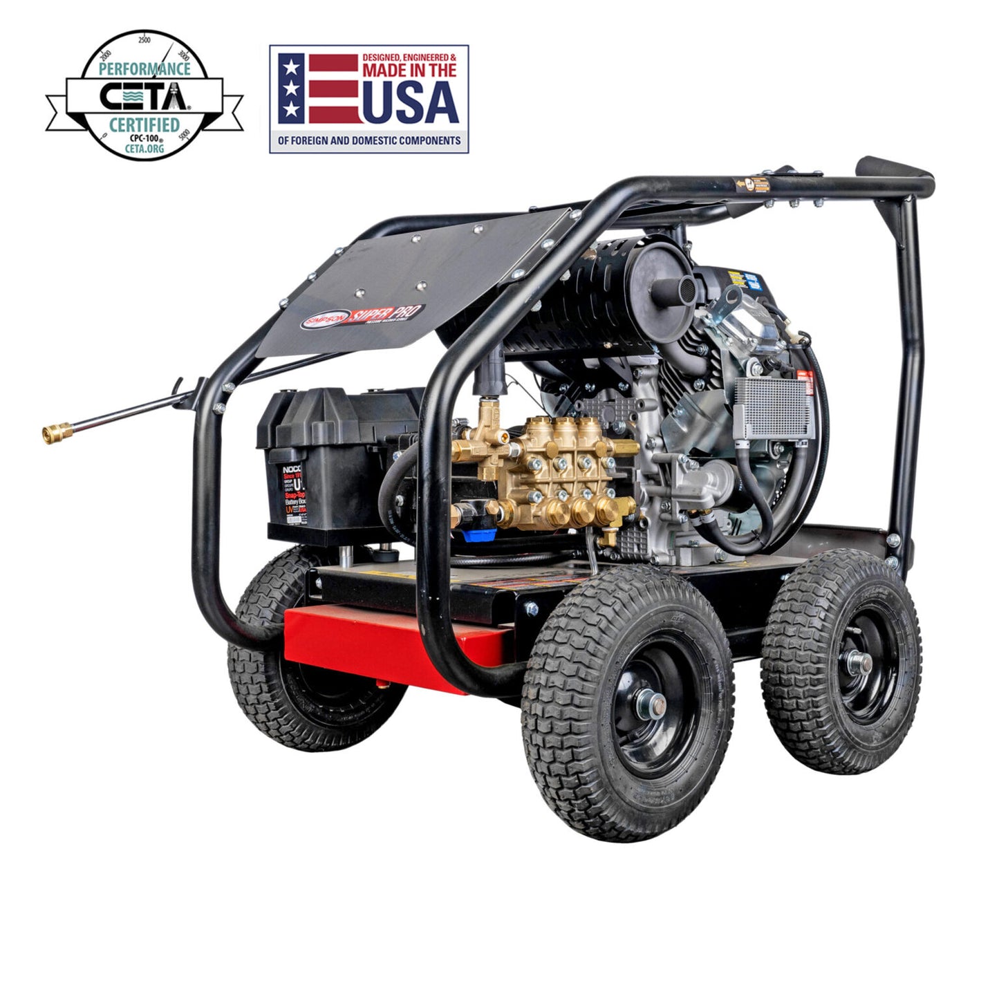 SIMPSON SuperPro Roll-Cage SW4060SUGL 4000 PSI at 6.0 GPM CRX® 680 with UDOR Triplex Plunger Pump Cold Water Professional Gear Drive Gas Pressure Washer- PowerGen USA