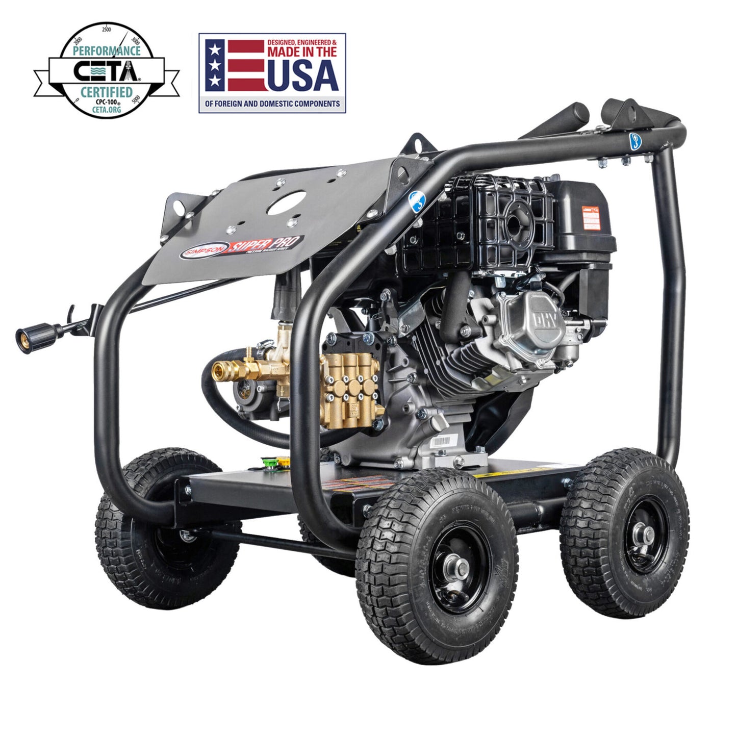 SIMPSON SuperPro Roll-Cage SW4440SCDM 4400 PSI at 4.0 GPM CRX®420 with AAA® Triplex Plunger Pump Cold Water Professional Gas Pressure Washer- PowerGen USA