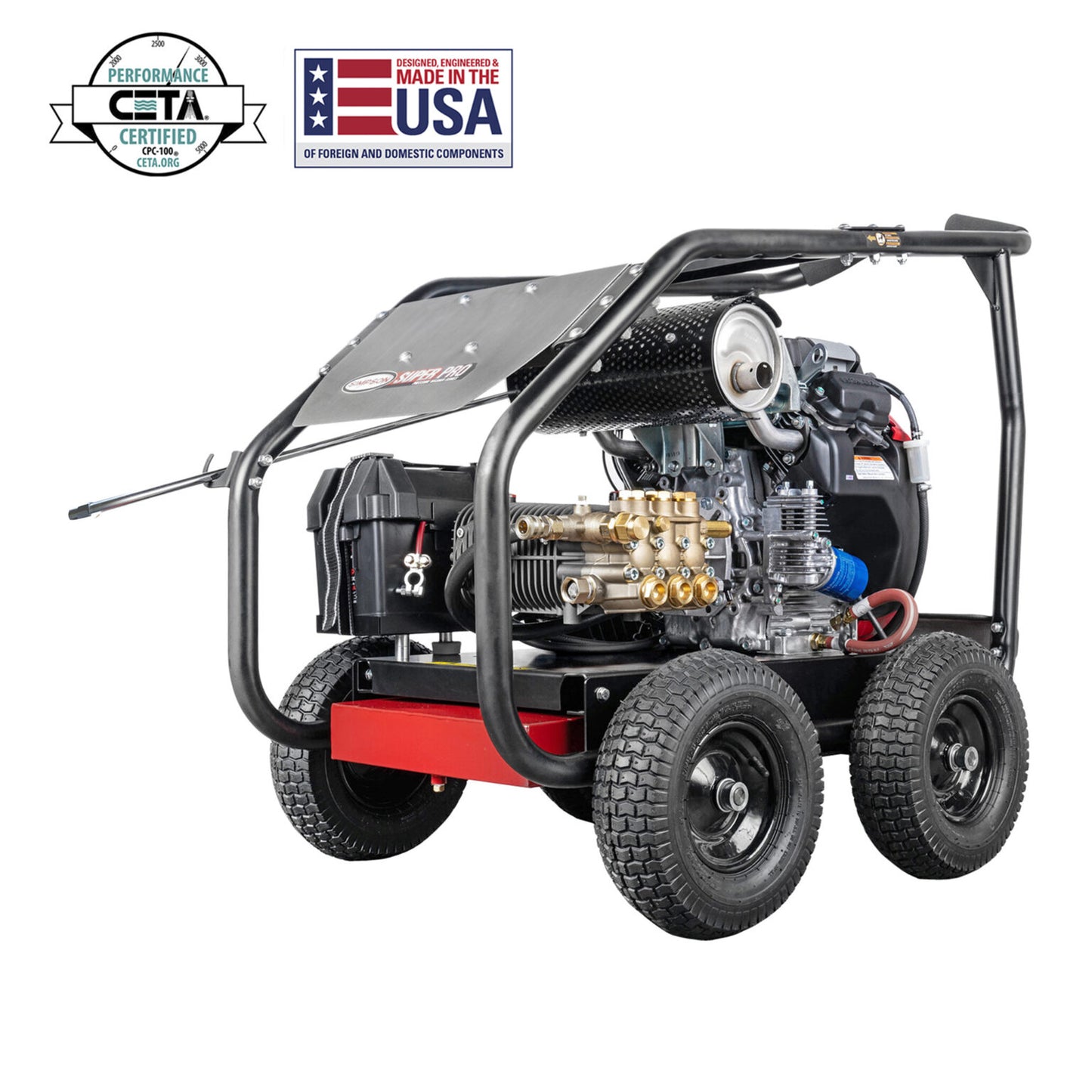 SIMPSON SuperPro Roll-Cage SW5050HUGL 5000 PSI at 5.0 GPM HONDA® GX690 with a UDOR® Industrial Triplex Pump Cold Water Professional Gear Drive Gas Pressure Washer- PowerGen USA